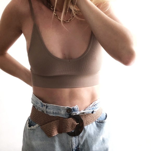 Low Back Bralette in NUDE TAN crop top - Picture 7 of 8